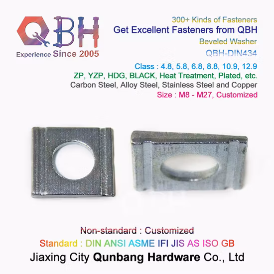 Qbh DIN125 DIN127 F436 F959 DIN6919 DIN934 DIN936 All Type Zp/Yzp/Bzp/Plain/Black/HDG/Dacromet/Geomet/Nickle Plated Washers