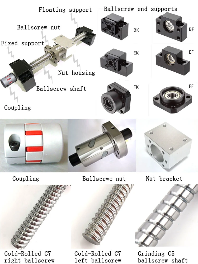 15 Years Professional Chinese Factory Offer CF53 Material C7 Tolerance Customized Ballscrew Shaft End Machinized Linear Motion Ball Screw