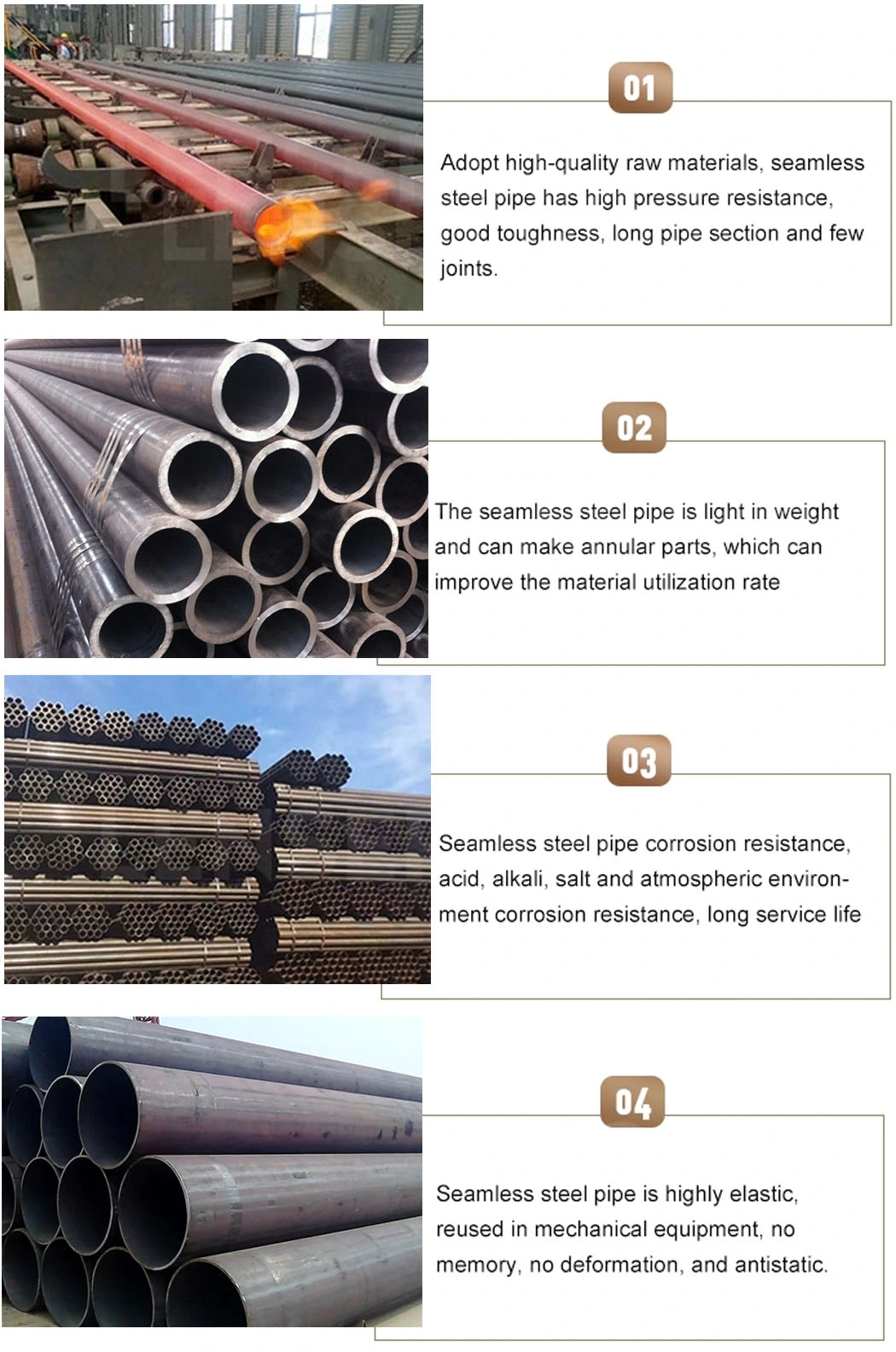 En 10204 Gas Spring Cold Drawn Seamless Steel Pipe Precision Carbon Steel Tubes for Shock Absorber