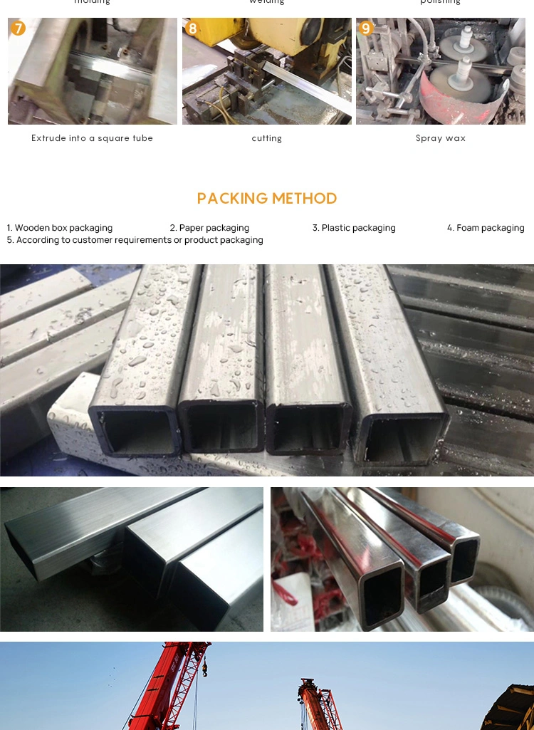 Stainless Steel Square Tube Exhaust Pipe 201 304 316L 317 321 2205 430 314 309S 310S 904L 2205 2507 Stainless Steel Round Tube