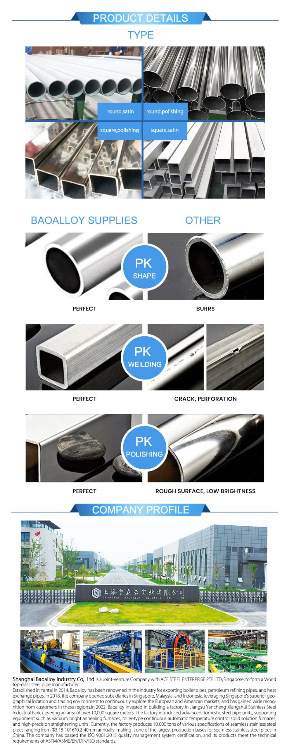 Good Quality Inconel 625 600 601 690 718 Monel 400 K-500 Exhaust Pipe Alloy Tube